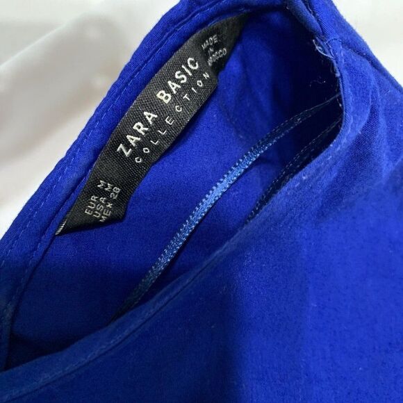 zara womens royal blue pearl tank top medium - Picture 3 of 6